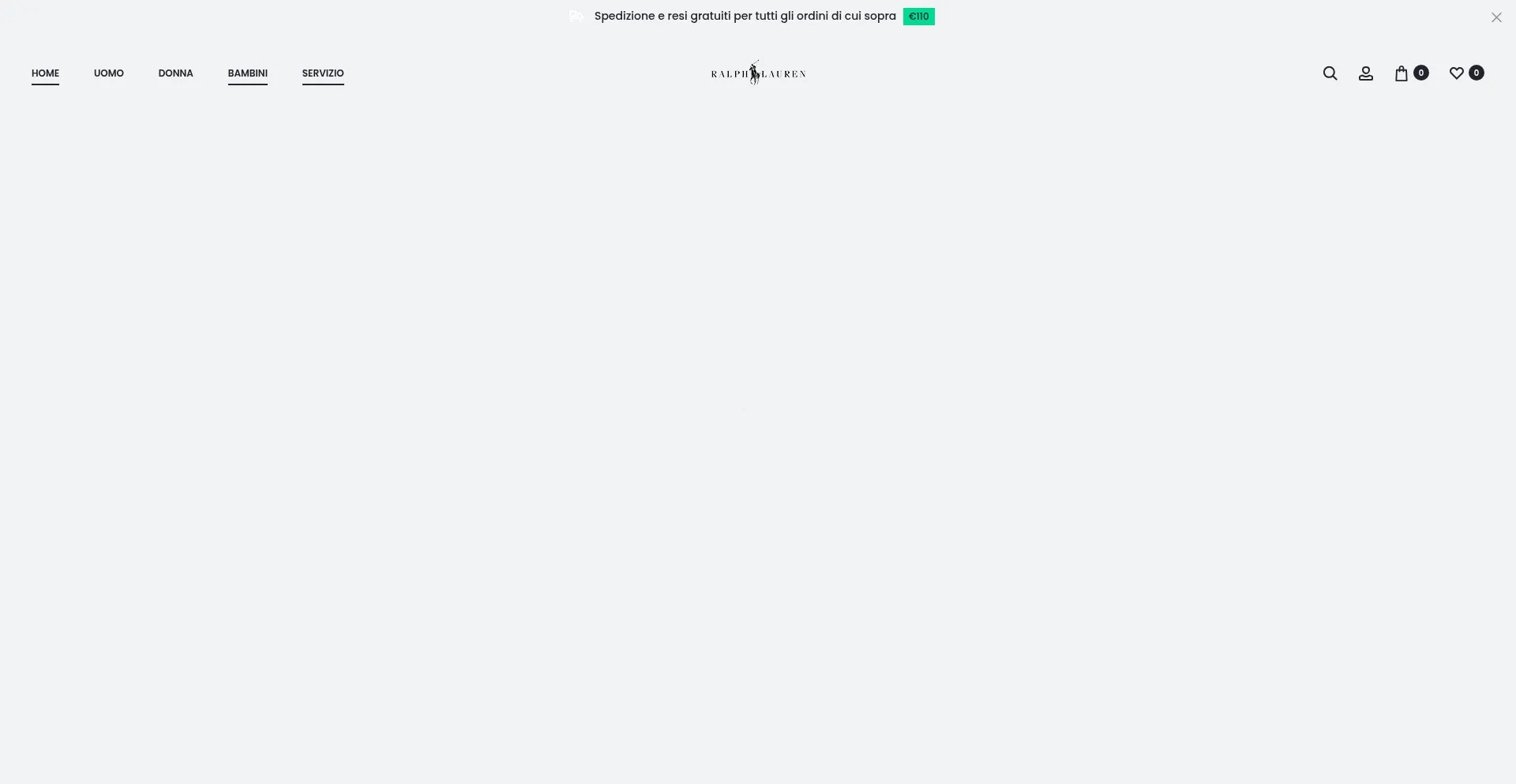 Website screenshot of Ralphlauren.co.it