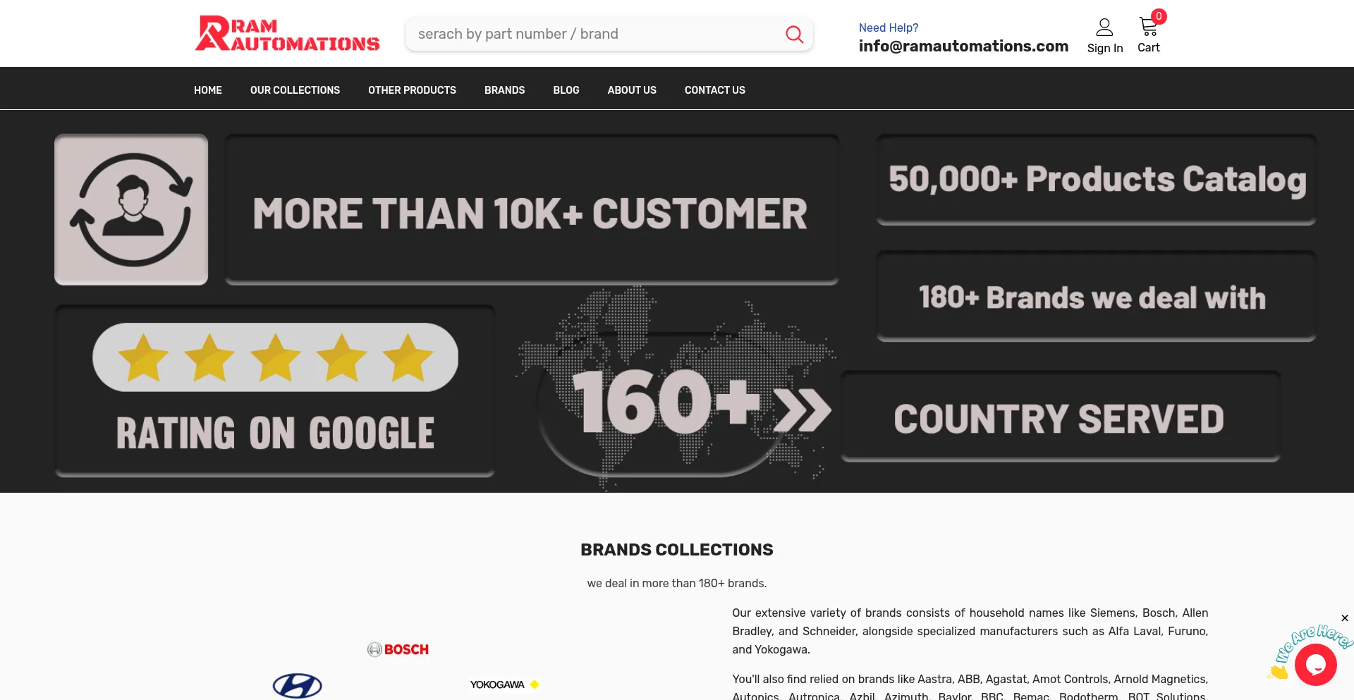 Website screenshot of Ramautomations.com