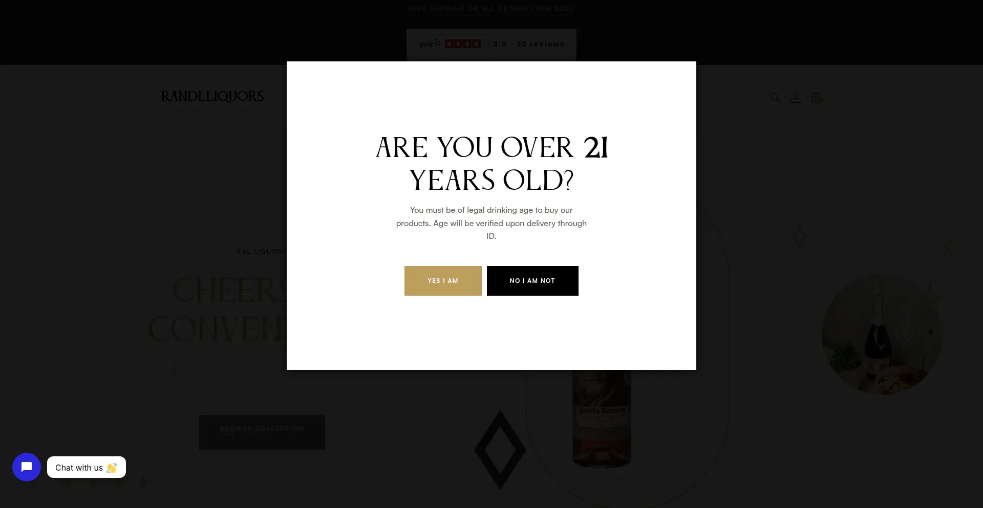 Website screenshot of Randlliquors.com