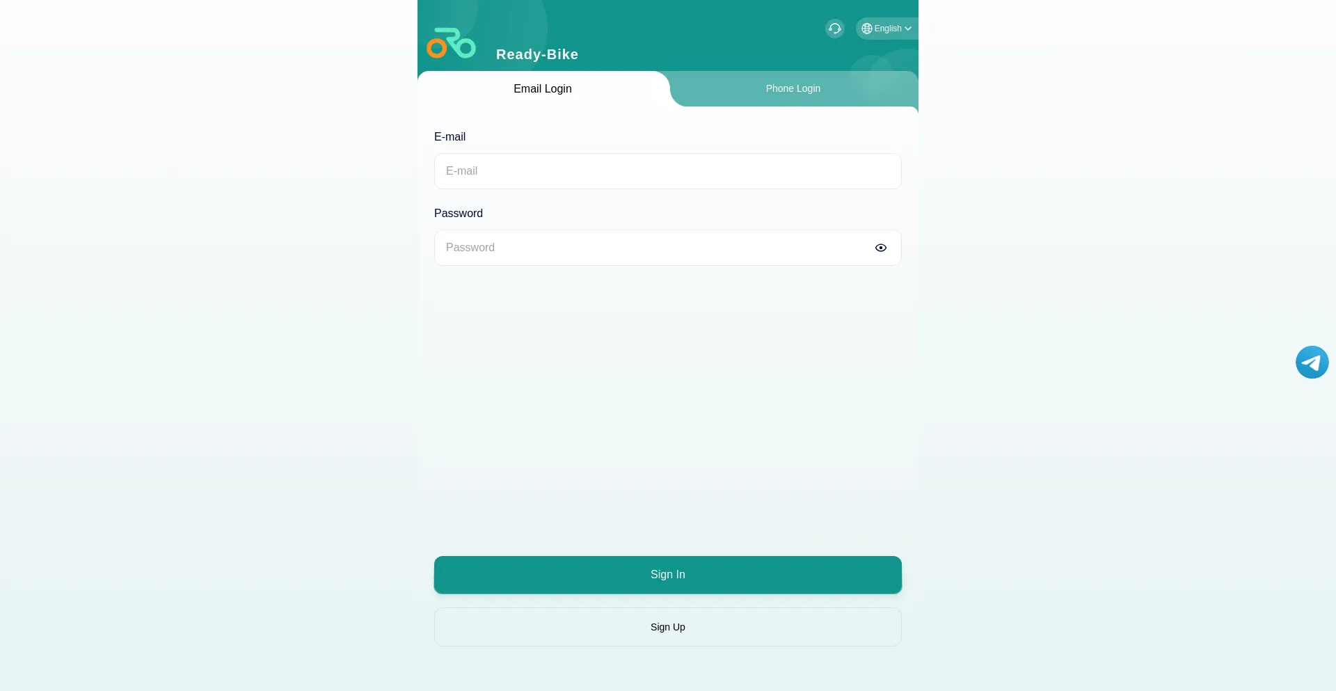Website screenshot of Ready-bike.com