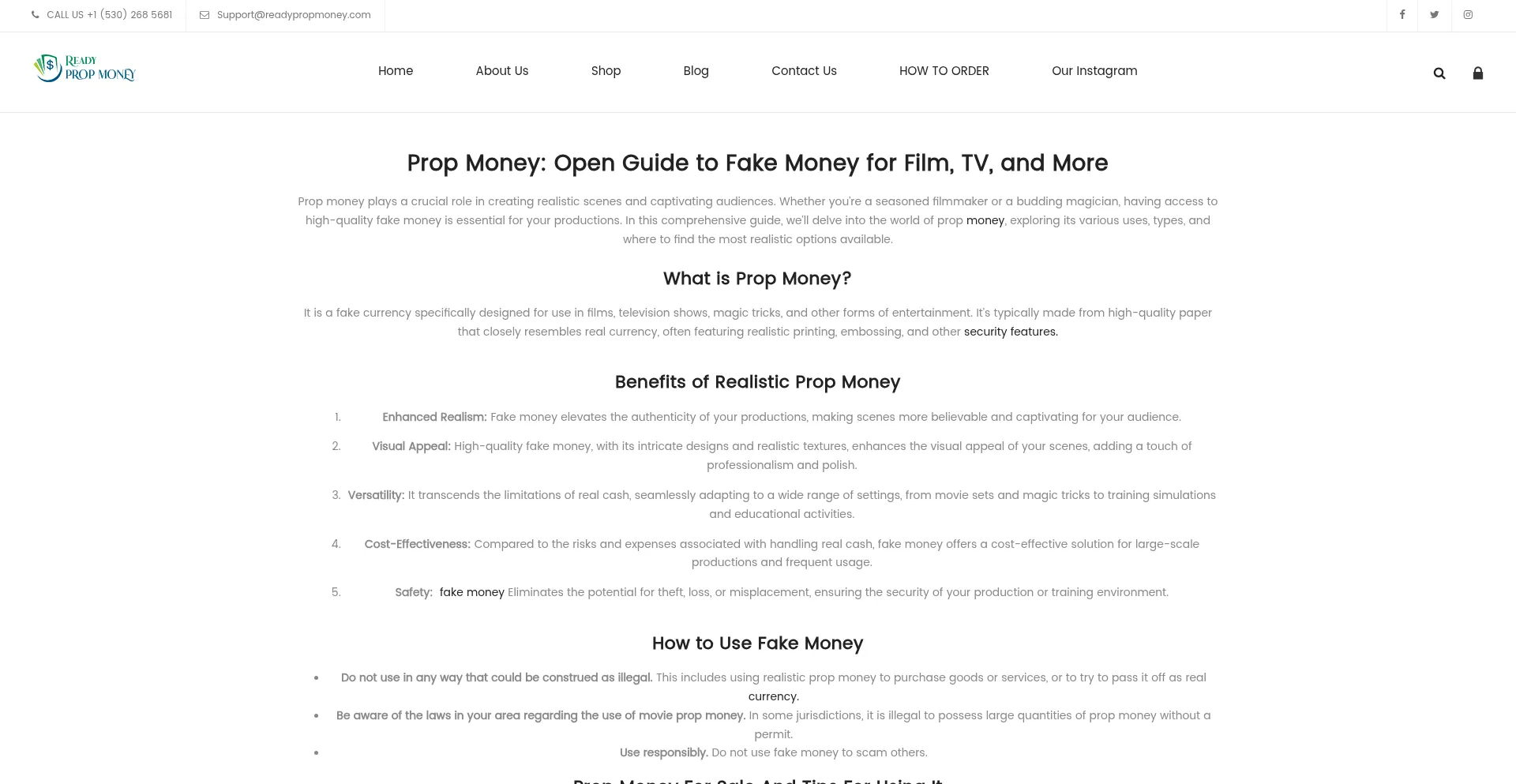 Website screenshot of Readypropmoney.com