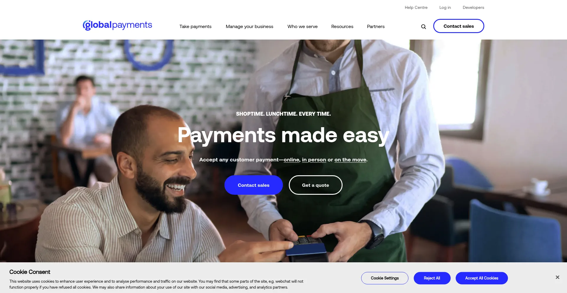 Website screenshot of Realexpayments.com