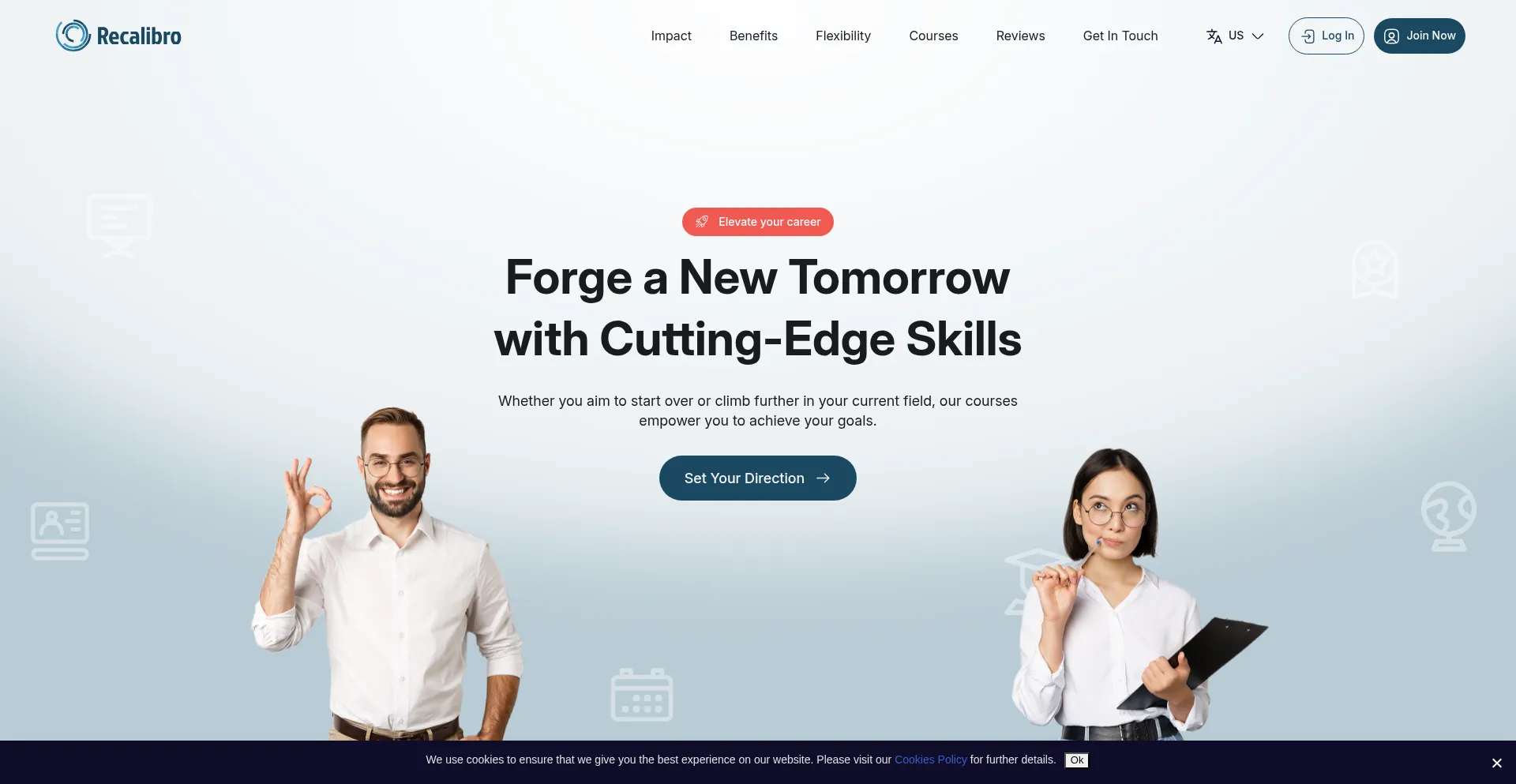 Website screenshot of Recalibro.com