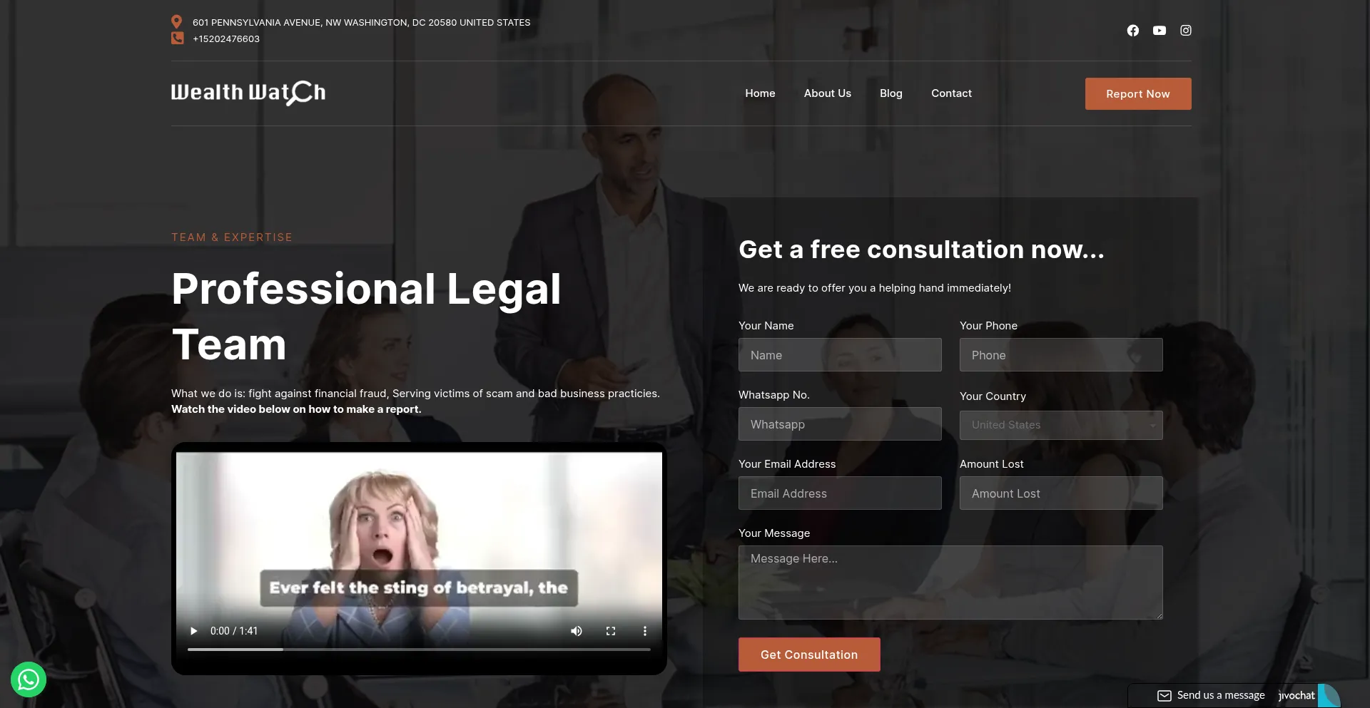 Website screenshot of Recoupteam.org