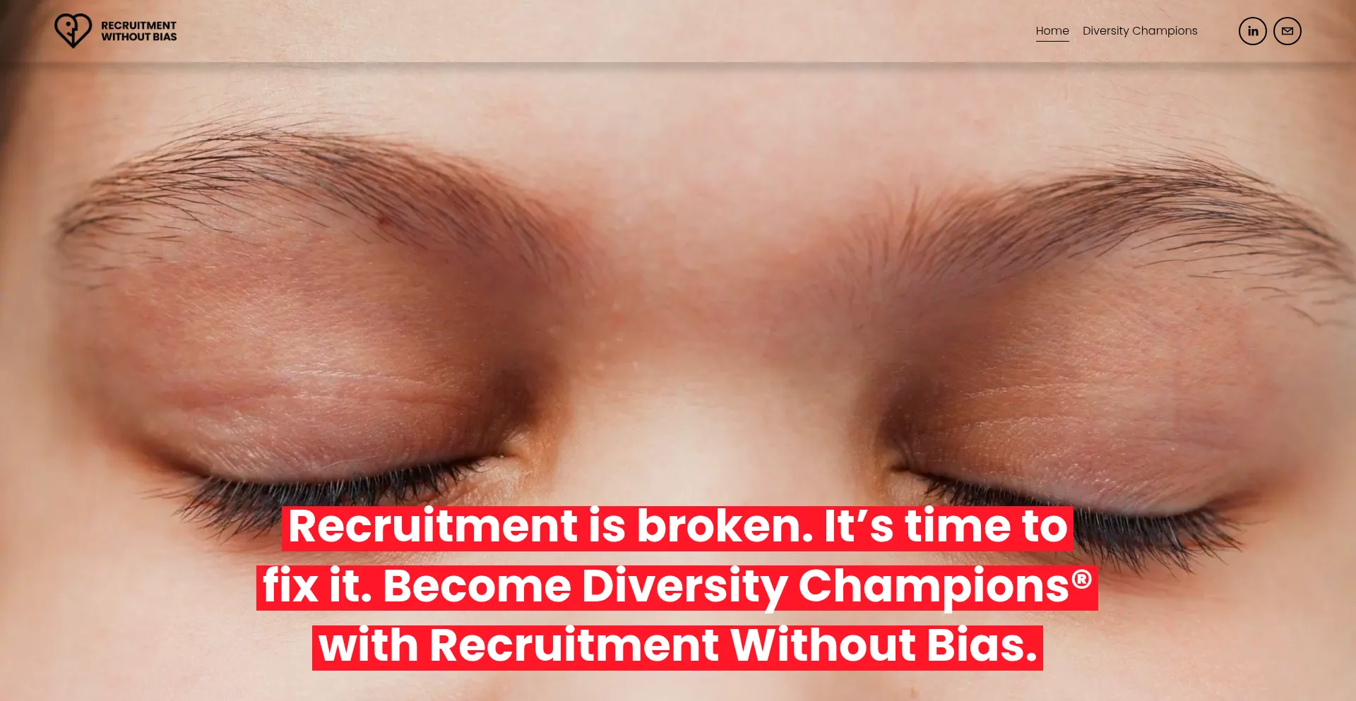 Website screenshot of Recruitmentwithoutbias.com