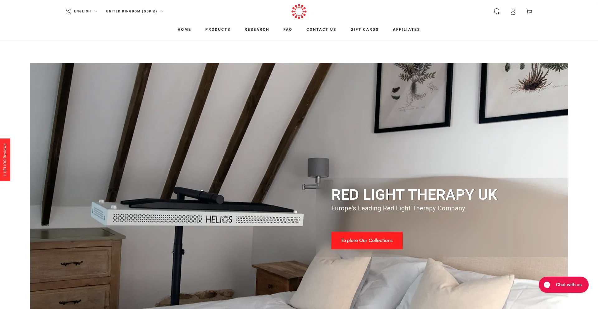 Website screenshot of Red-light-therapy.co.uk