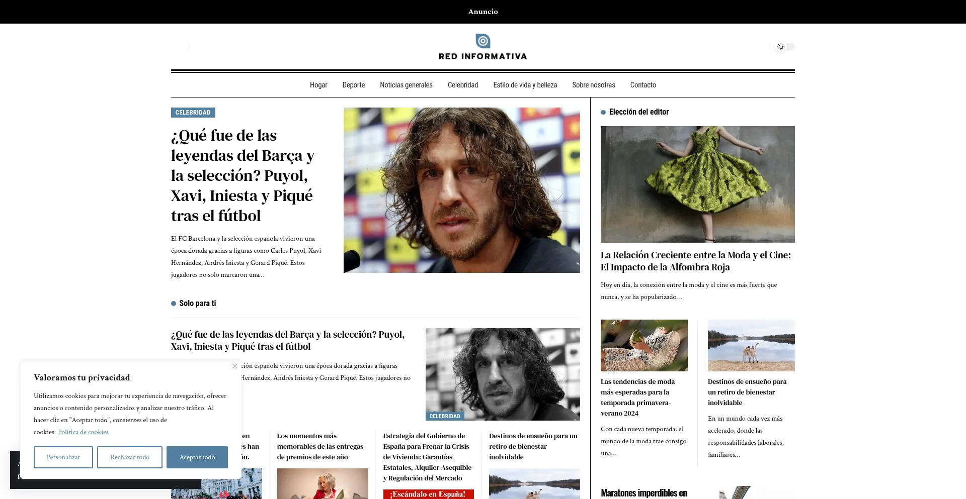 Website screenshot of Redinformativa.info