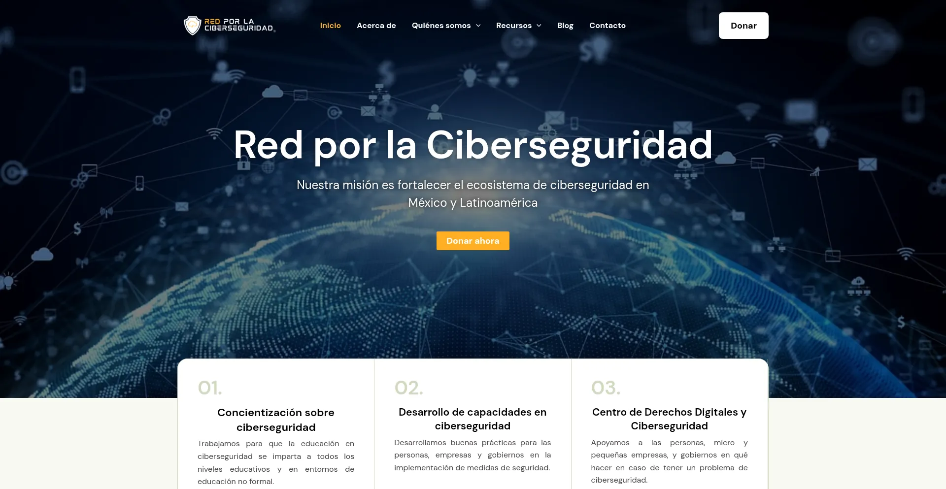 Website screenshot of Redporlaciberseguridad.org