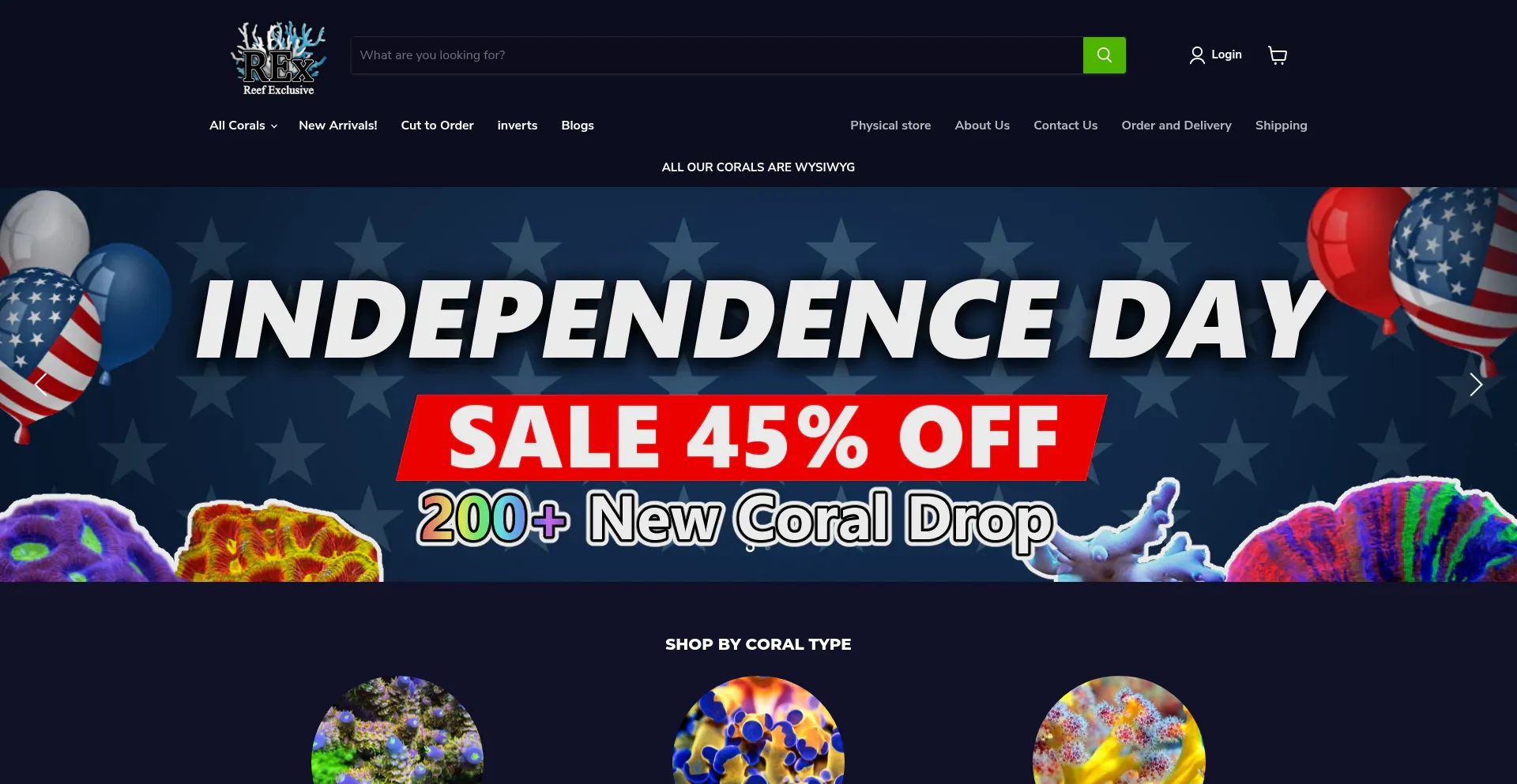 Website screenshot of Reefexclusive.com