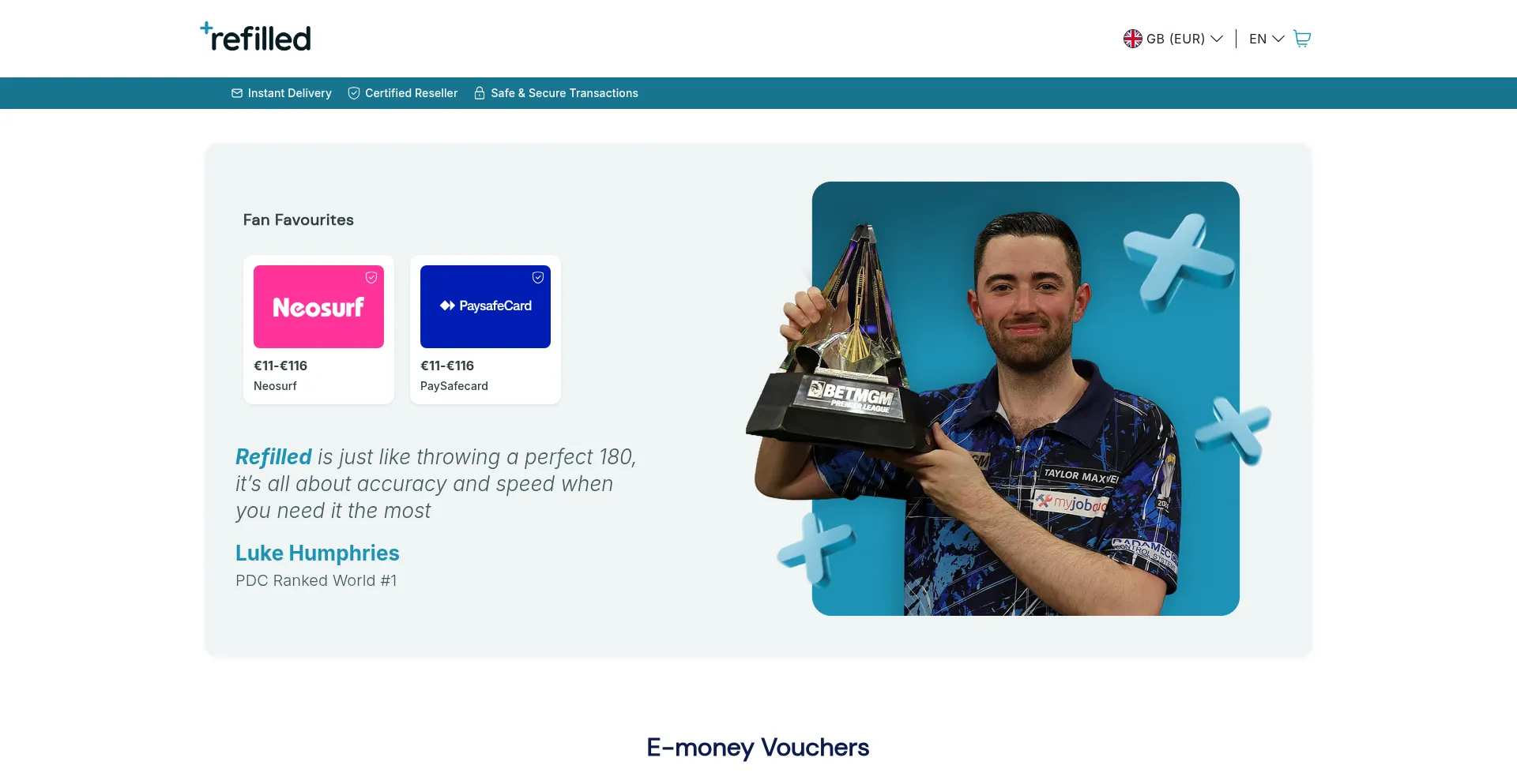 Website screenshot of Refilled.com