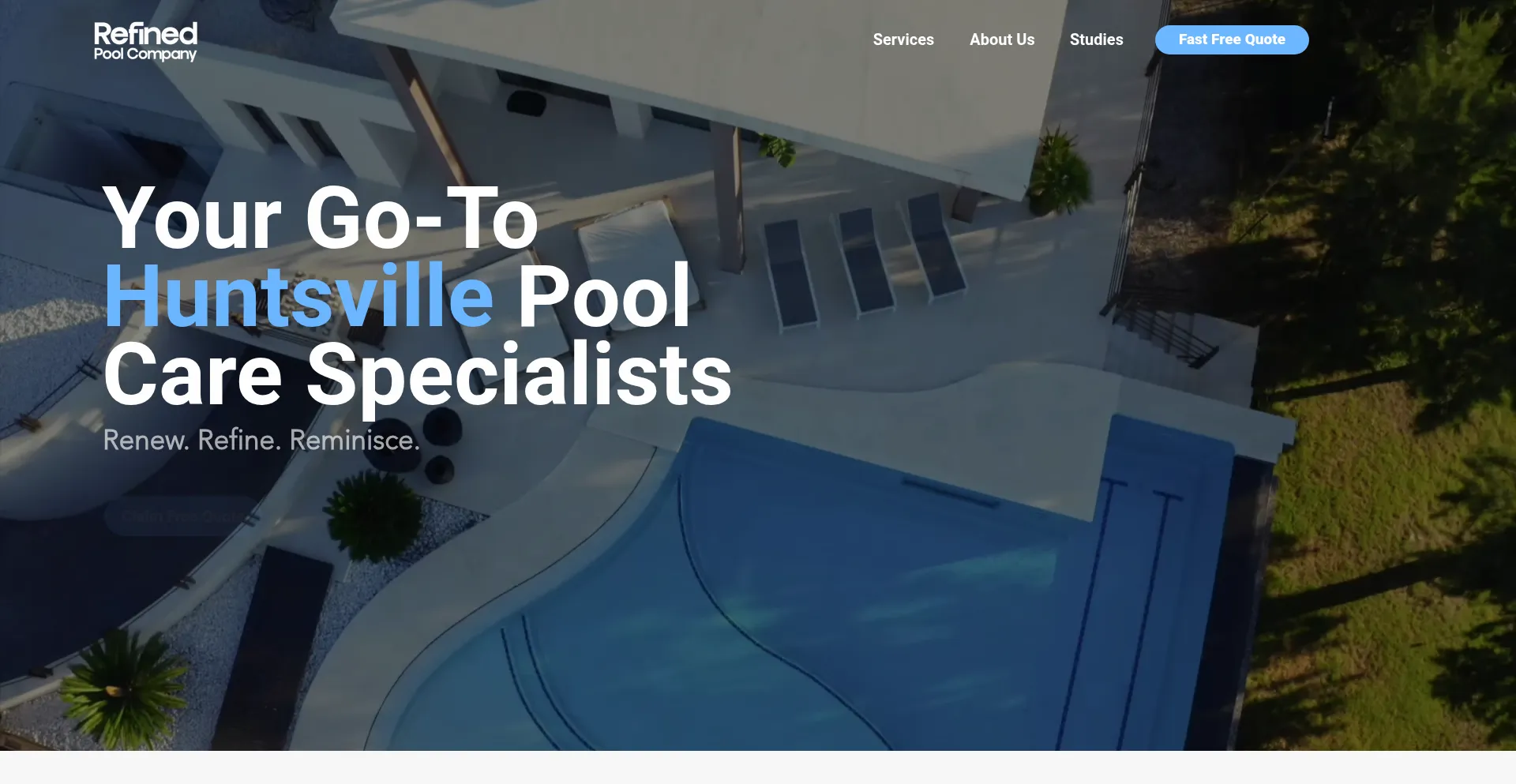 Website screenshot of Refinedpoolcompany.com