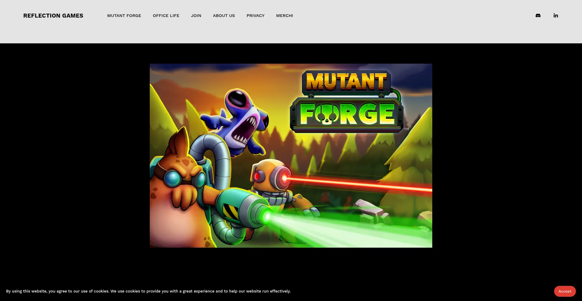 Website screenshot of Reflection.games