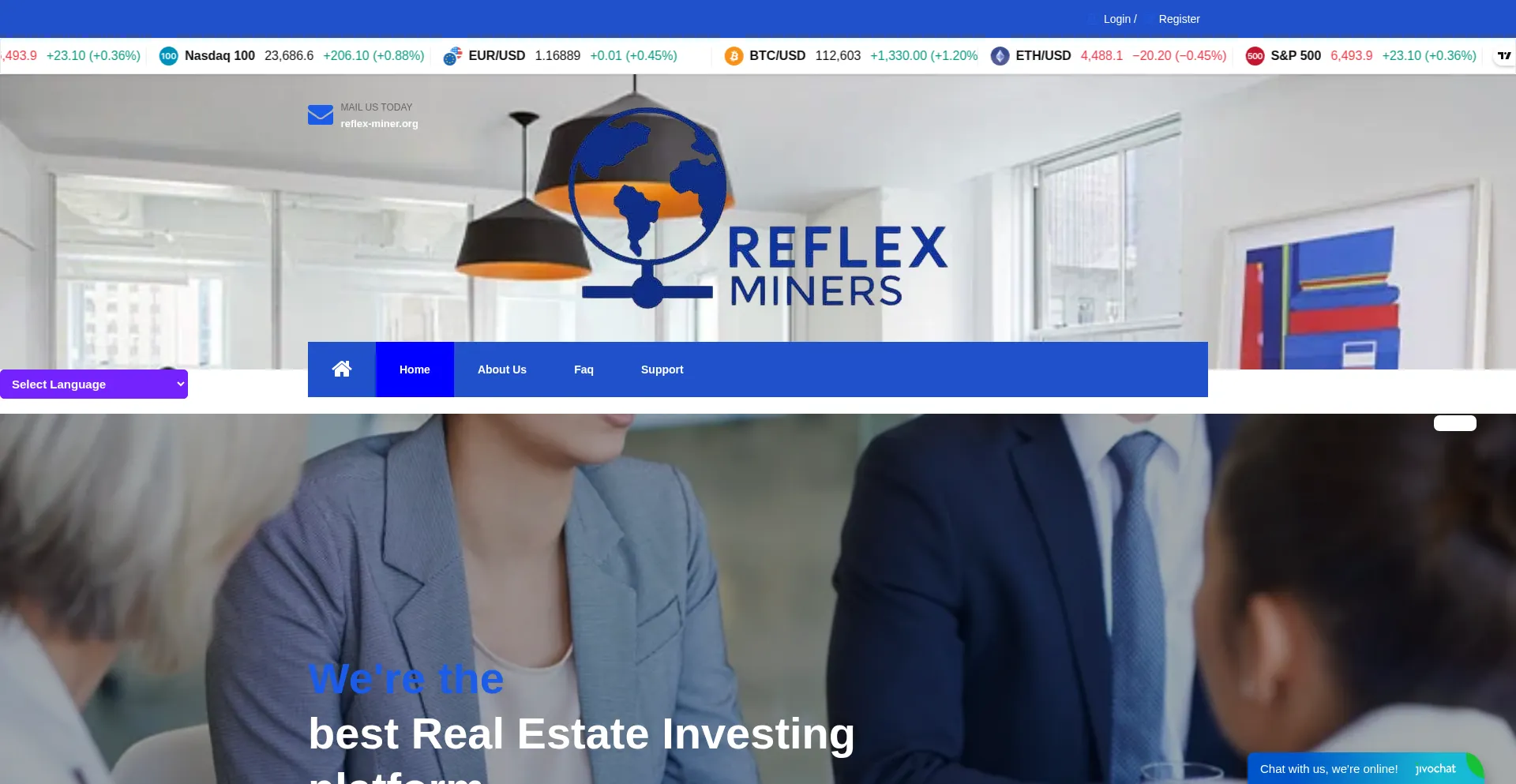 Website screenshot of Reflex-miner.org