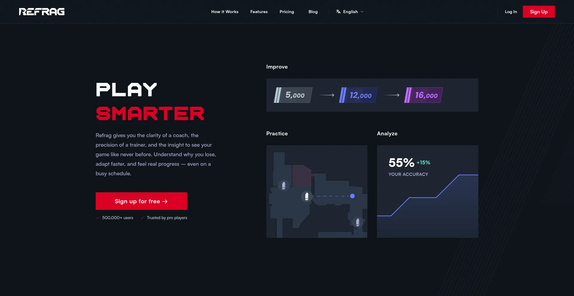 Website screenshot of Refrag.gg
