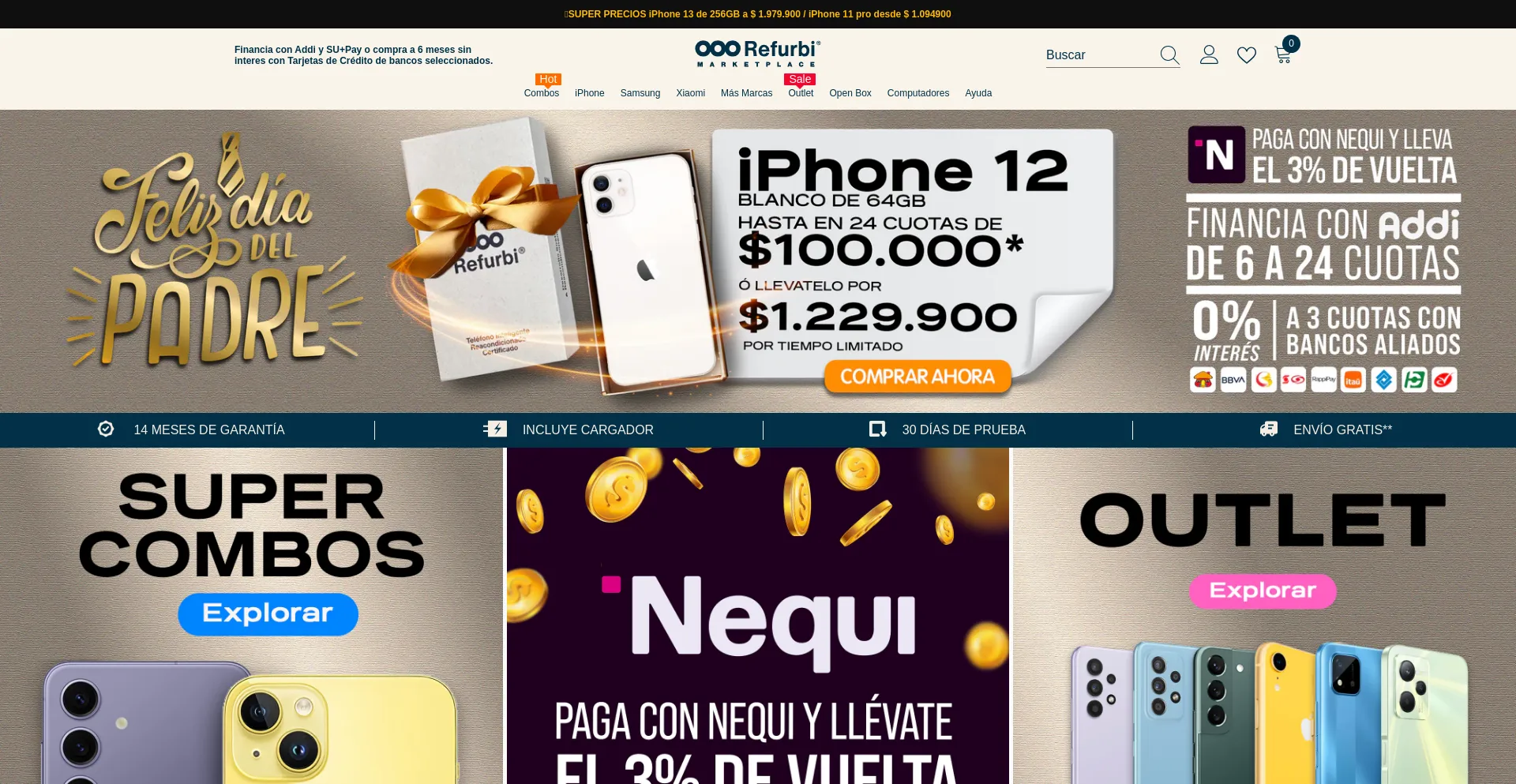 Website screenshot of Refurbi.com