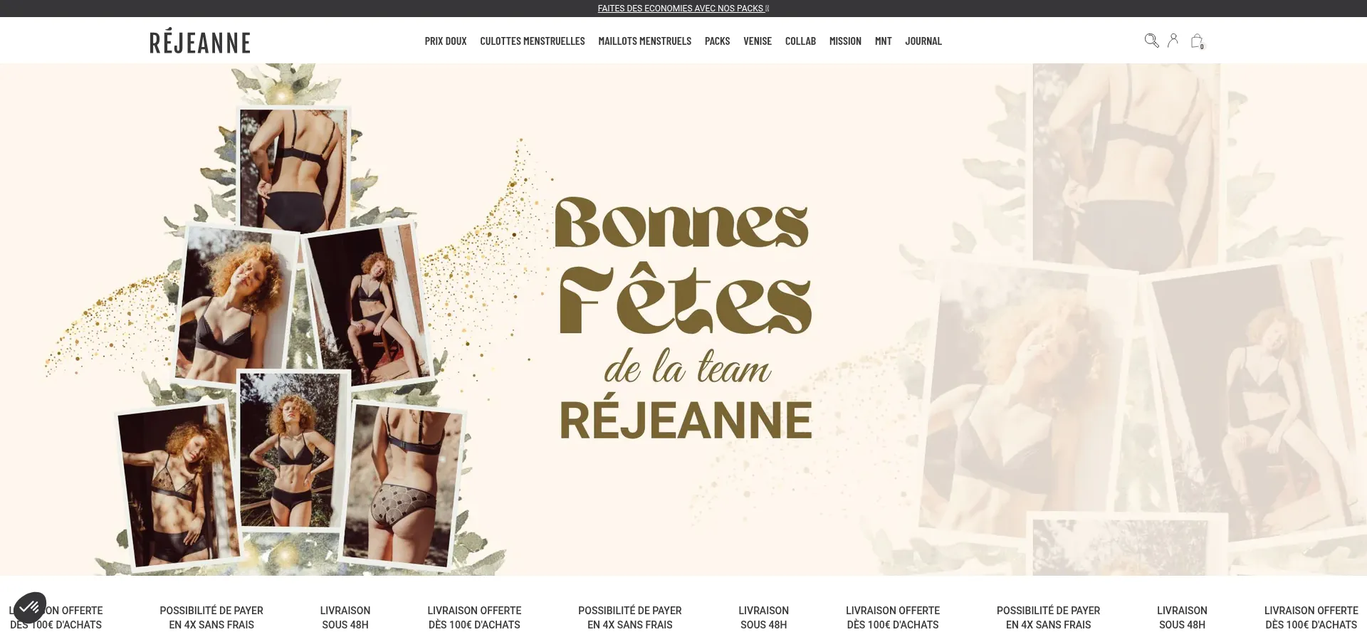 Website screenshot of Rejeanne-underwear.com