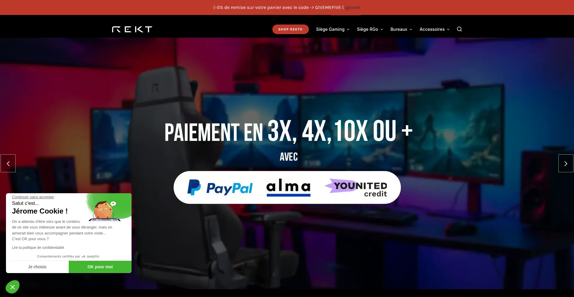 Website screenshot of Rekt.fr