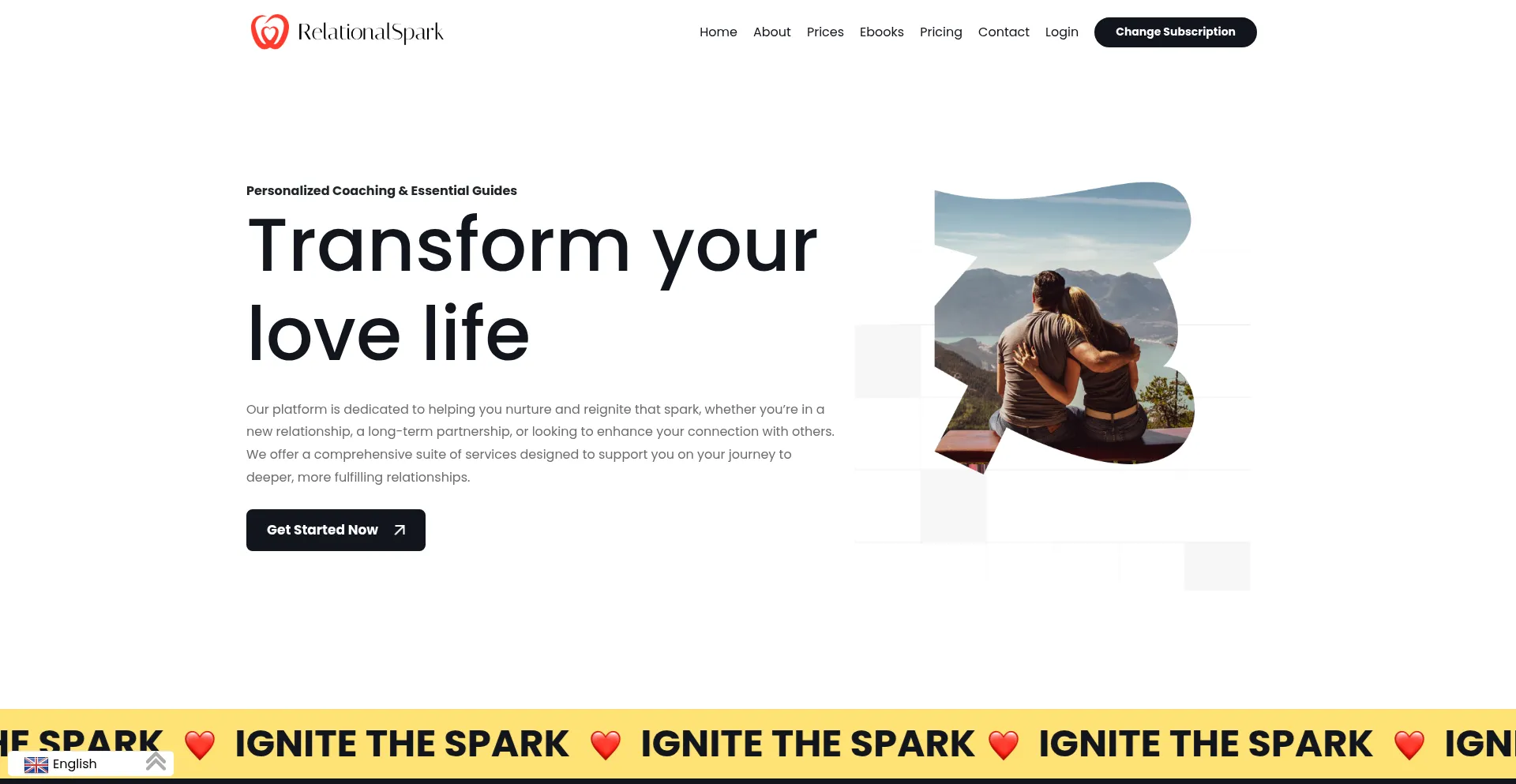 Website screenshot of Relationalspark.com
