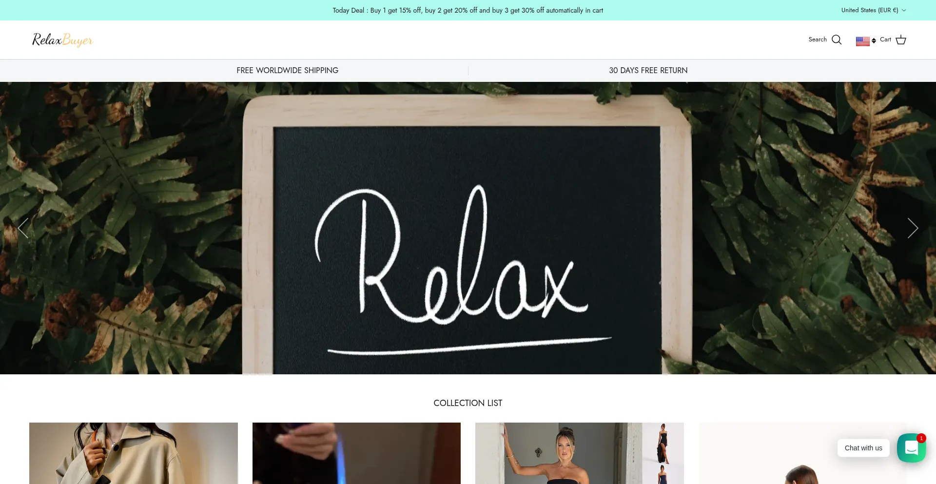 Website screenshot of Relaxbuyer.com