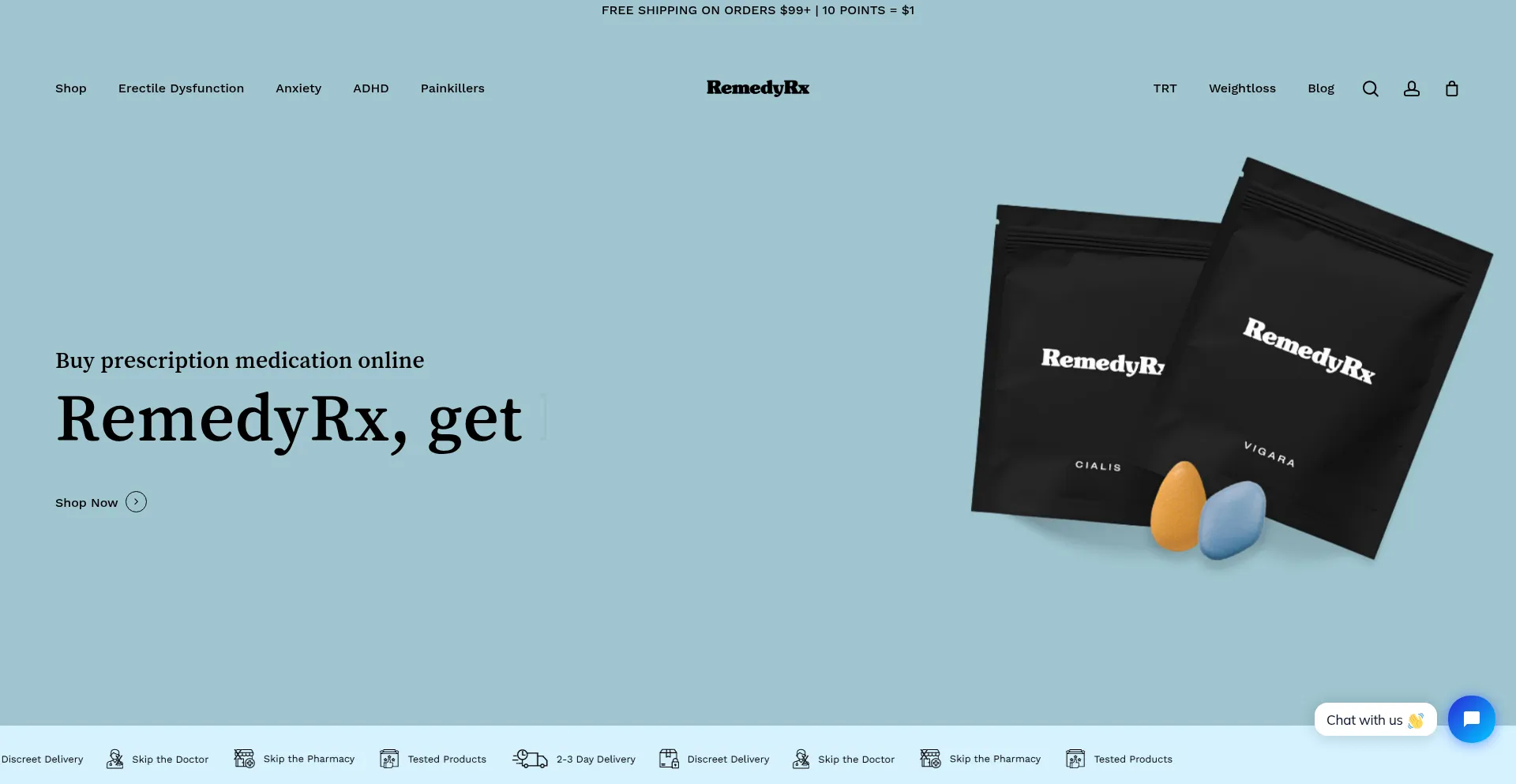 Website screenshot of Remedyrx.ca