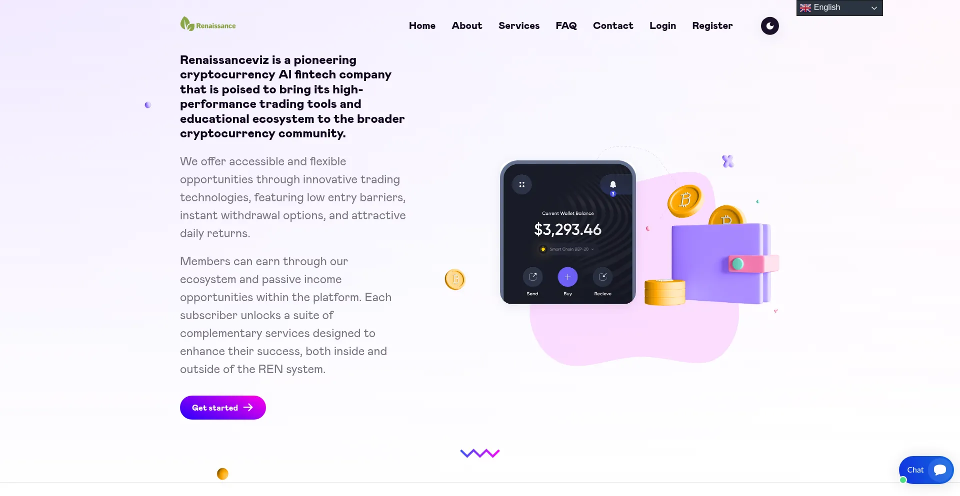 Website screenshot of Renaissanceviz.com