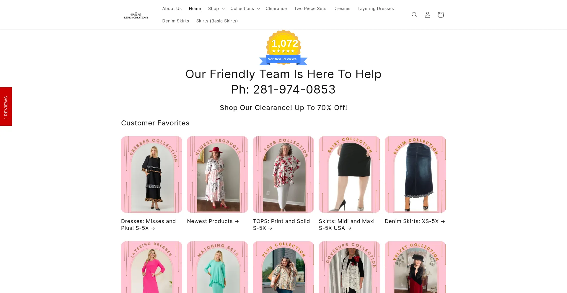 Website screenshot of Renescreations.com