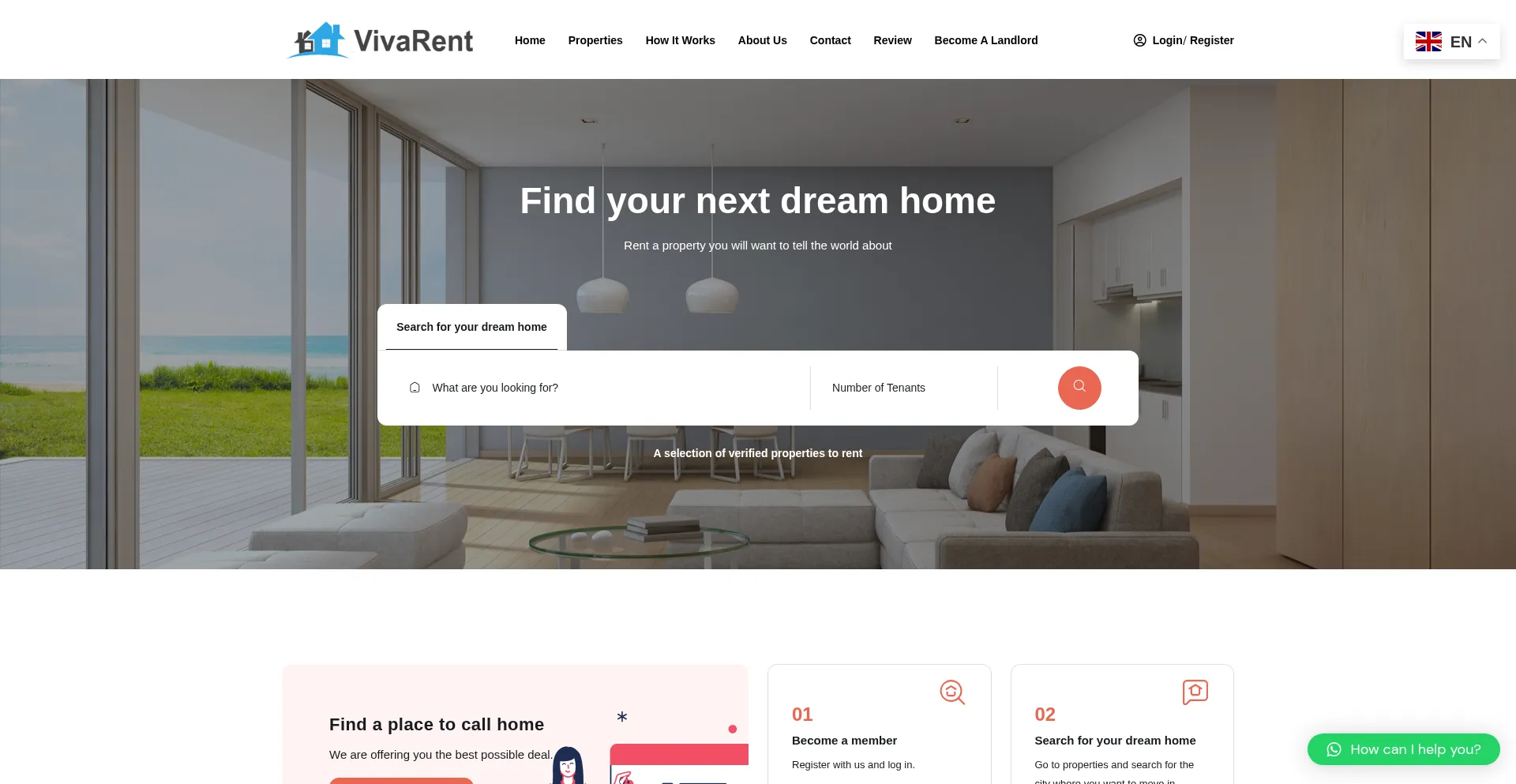 Website screenshot of Rent-viva.com