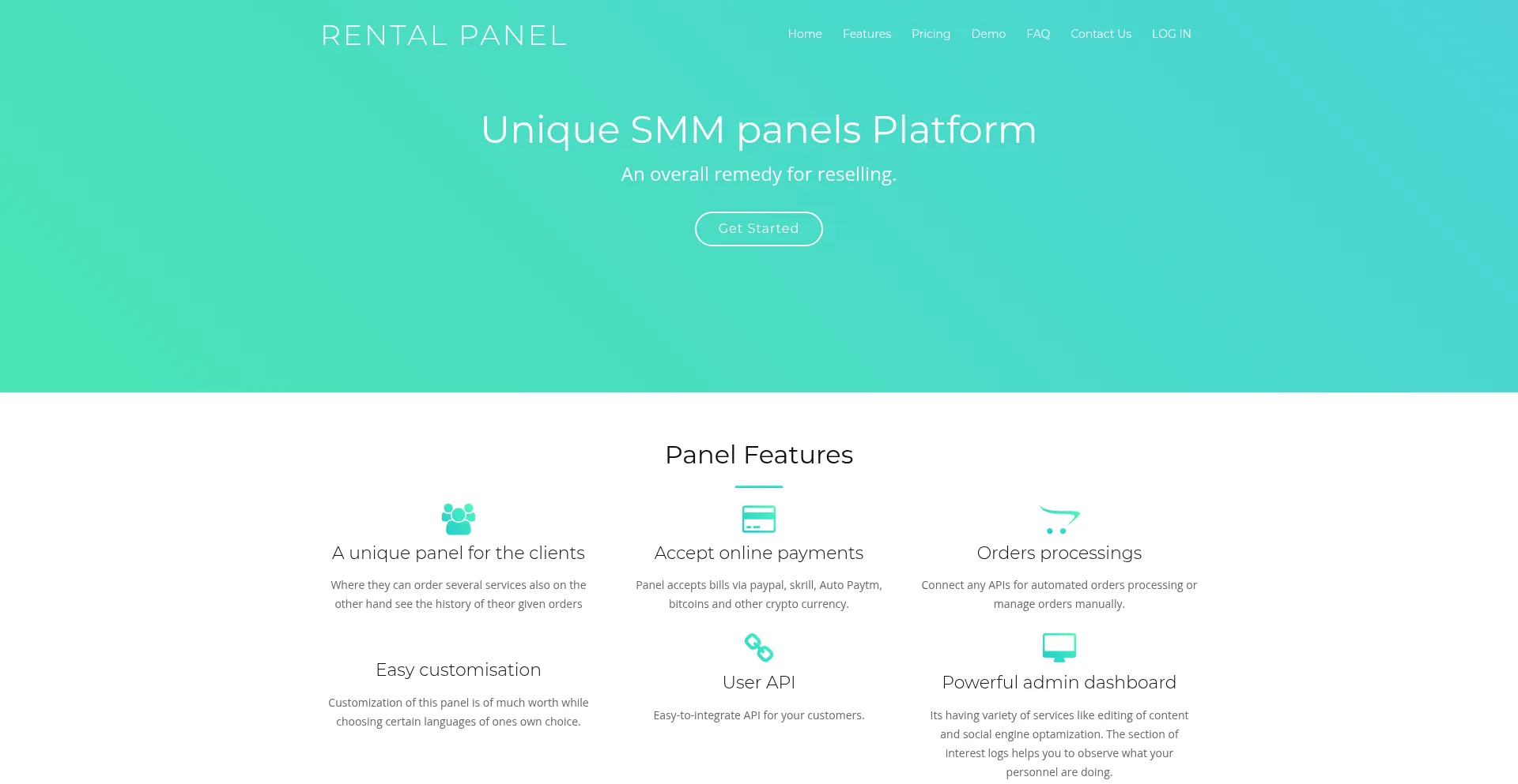 Website screenshot of Rentalpanel.com