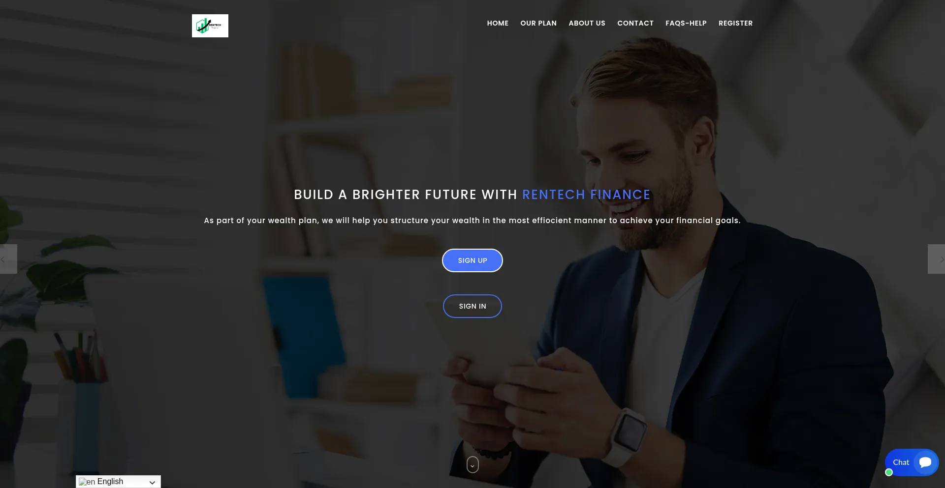 Website screenshot of Rentechfinance.com