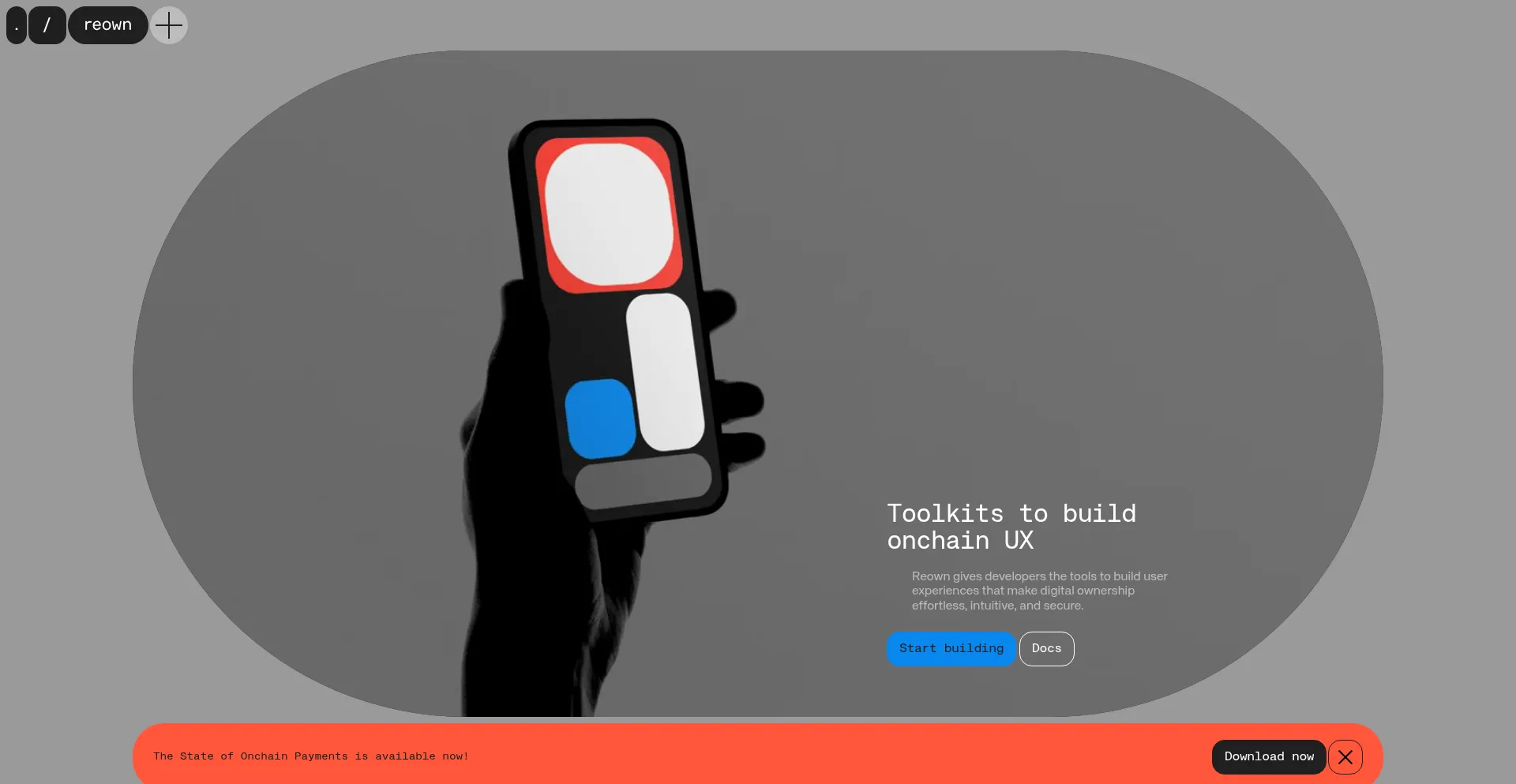 Website screenshot of Reown.com