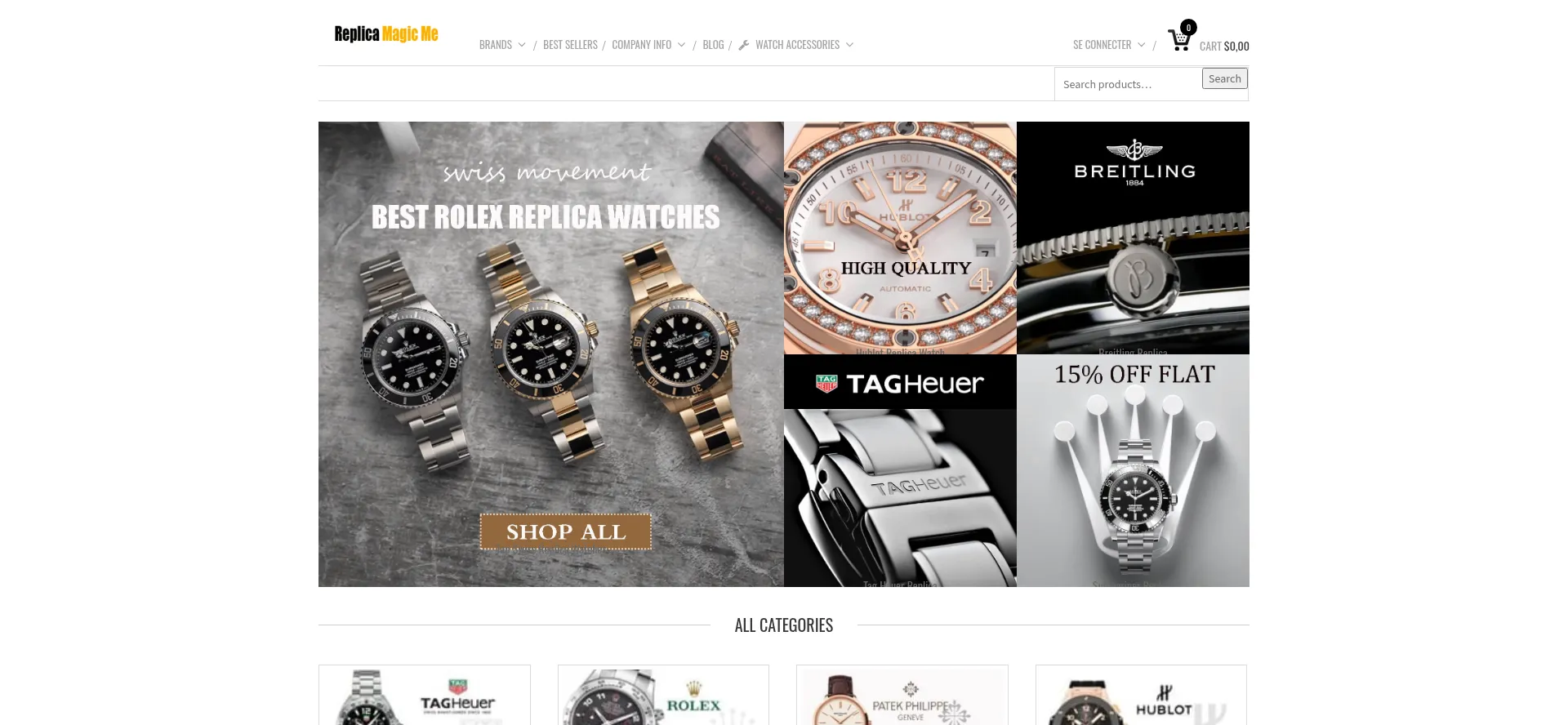 Website screenshot of Replicamagic.us