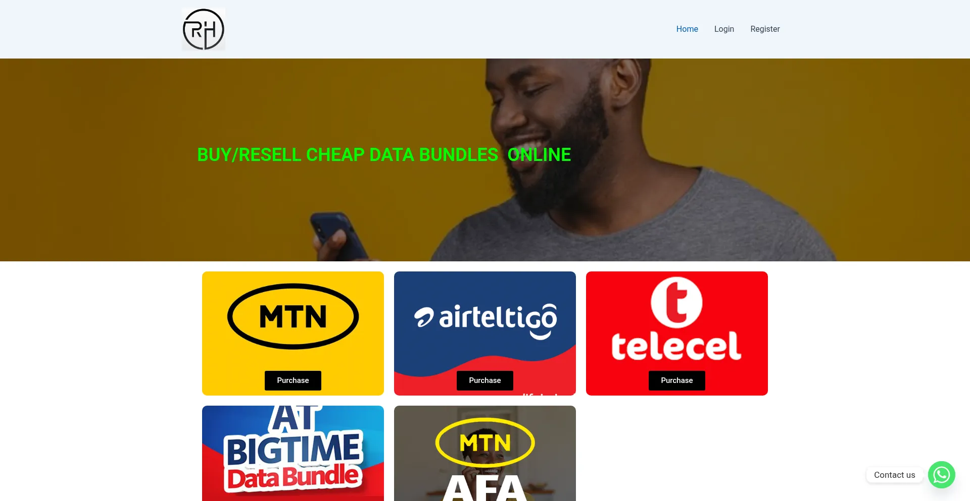 Website screenshot of Resellershubgh.com