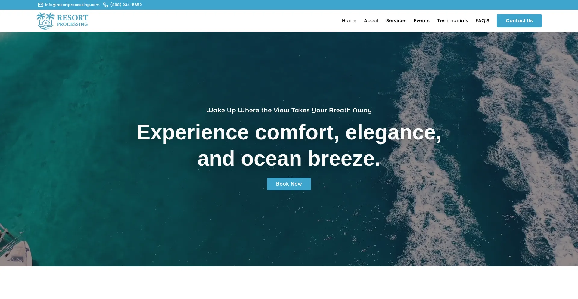 Website screenshot of Resortprocessing.com