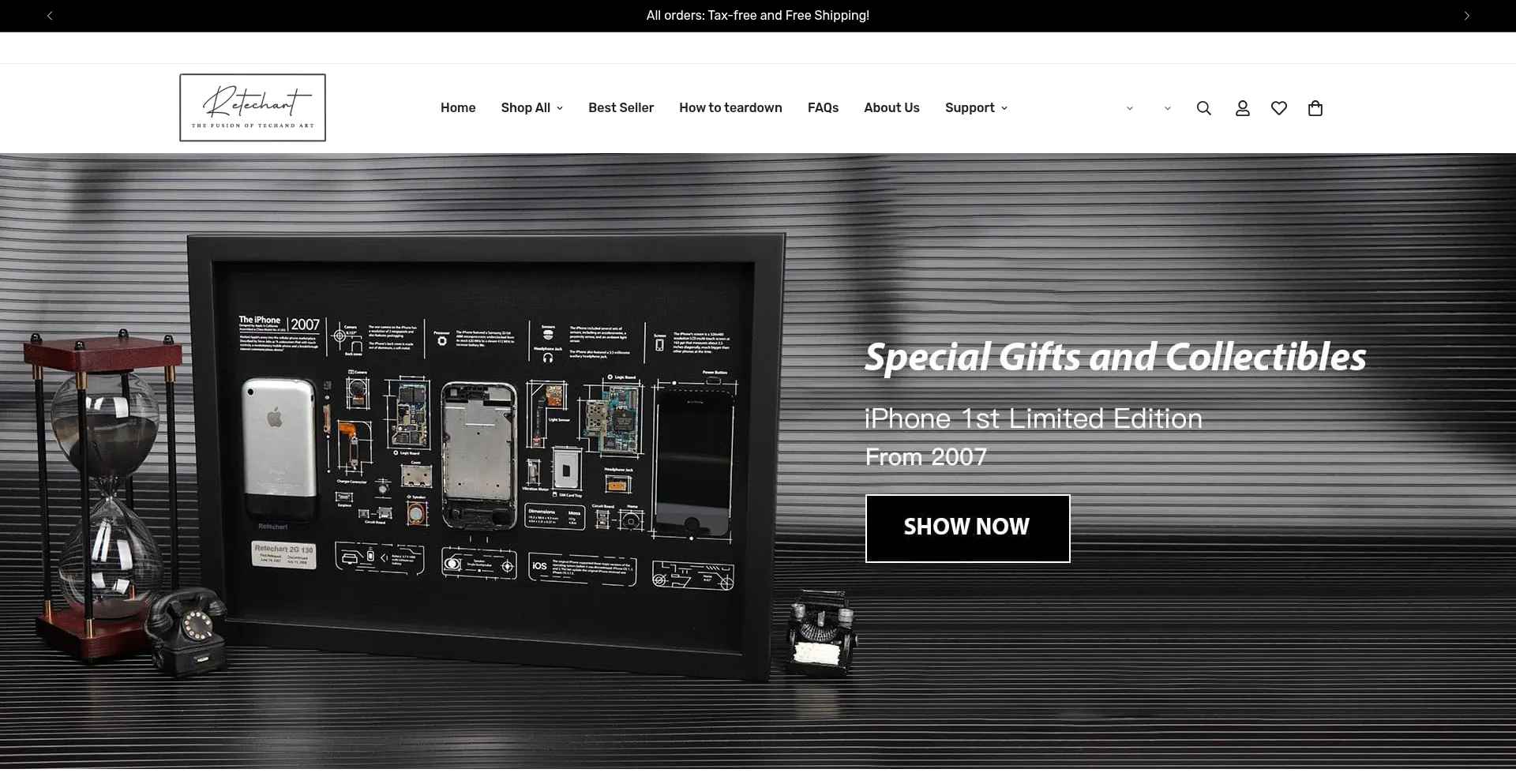 Website screenshot of Retechart.com