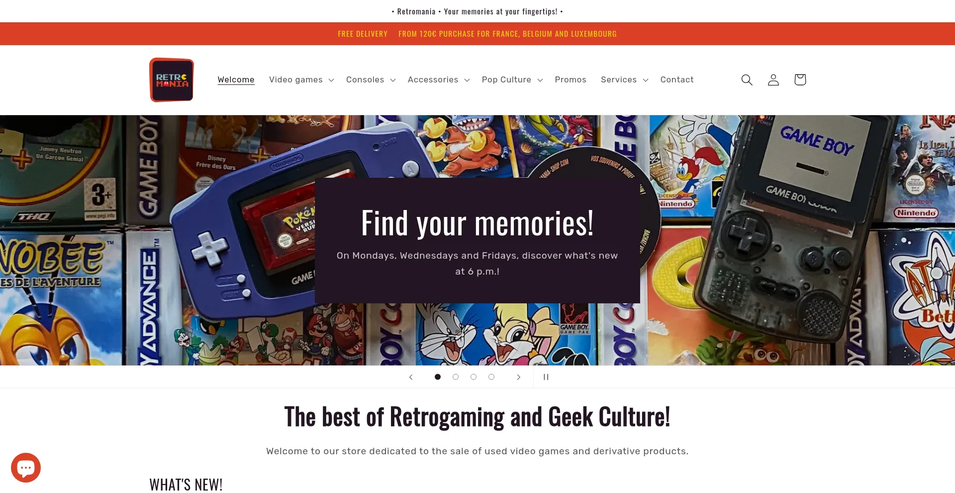 Website screenshot of Retromania-shop.com