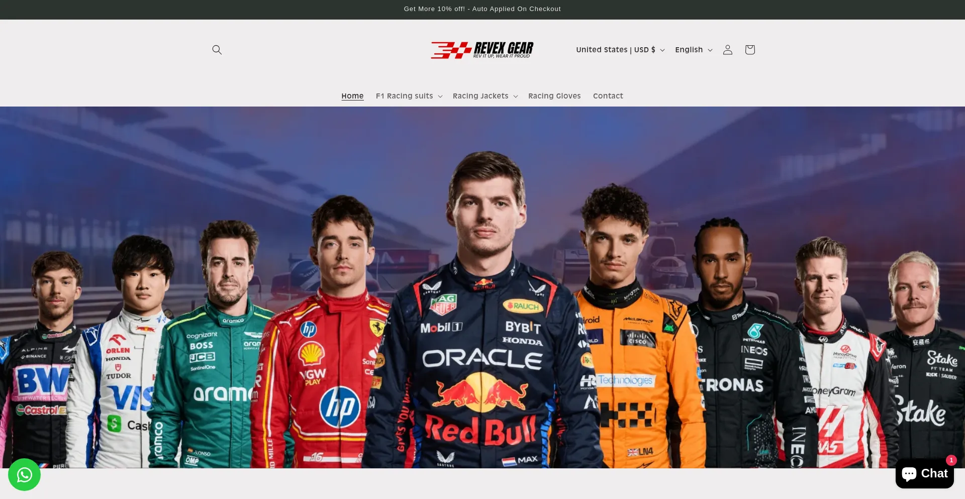 Website screenshot of Revexgear.com