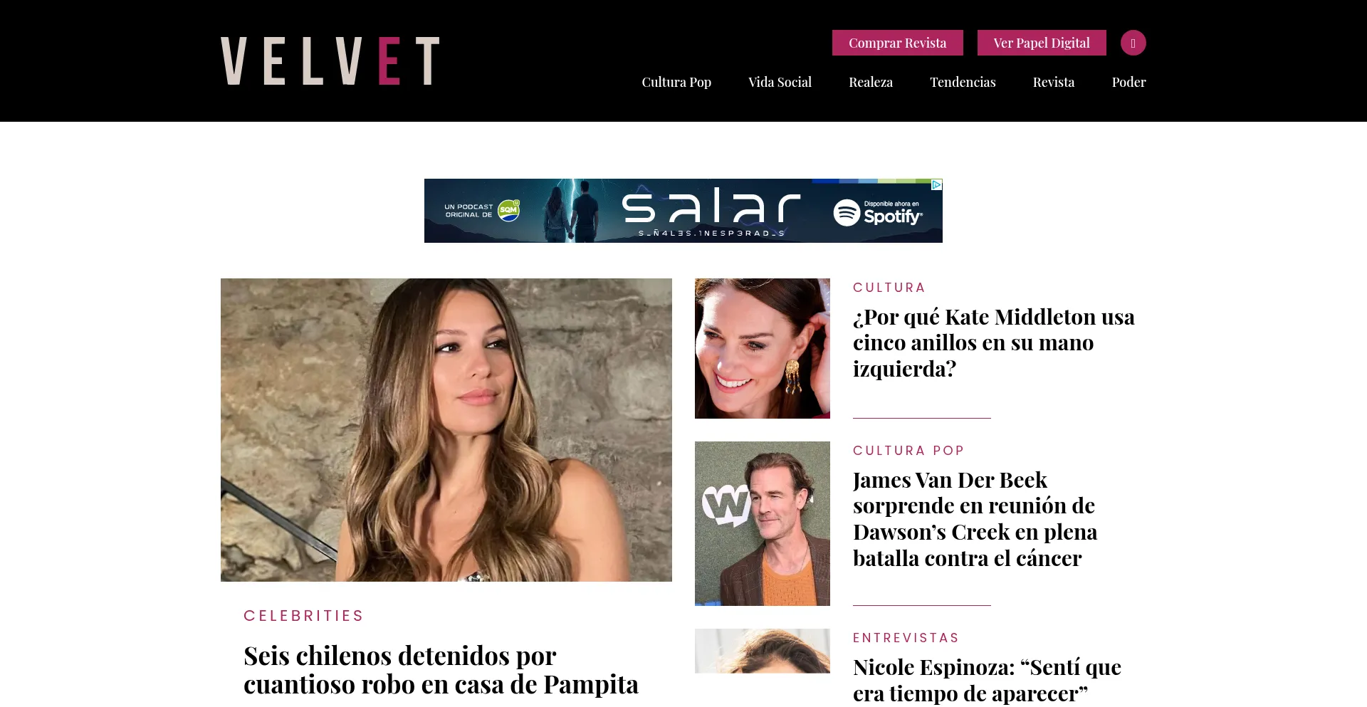 Revistavelvet.cl Screenshot