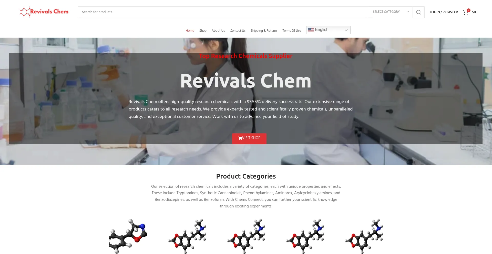 Website screenshot of Revivalschem.com
