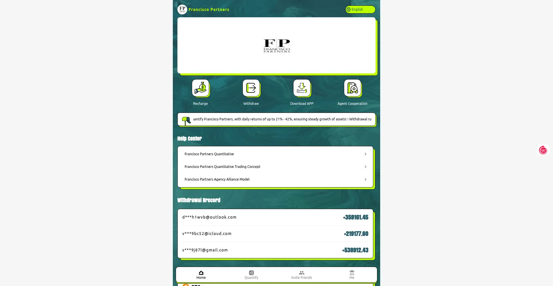 Website screenshot of Rfpfp.com