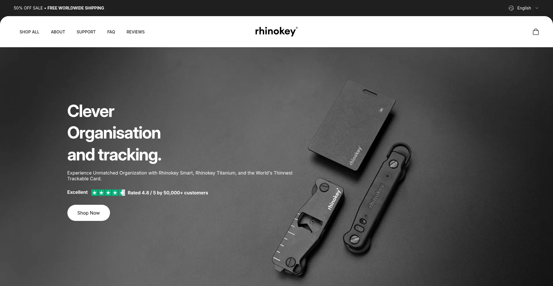 Website screenshot of Rhinokey.com