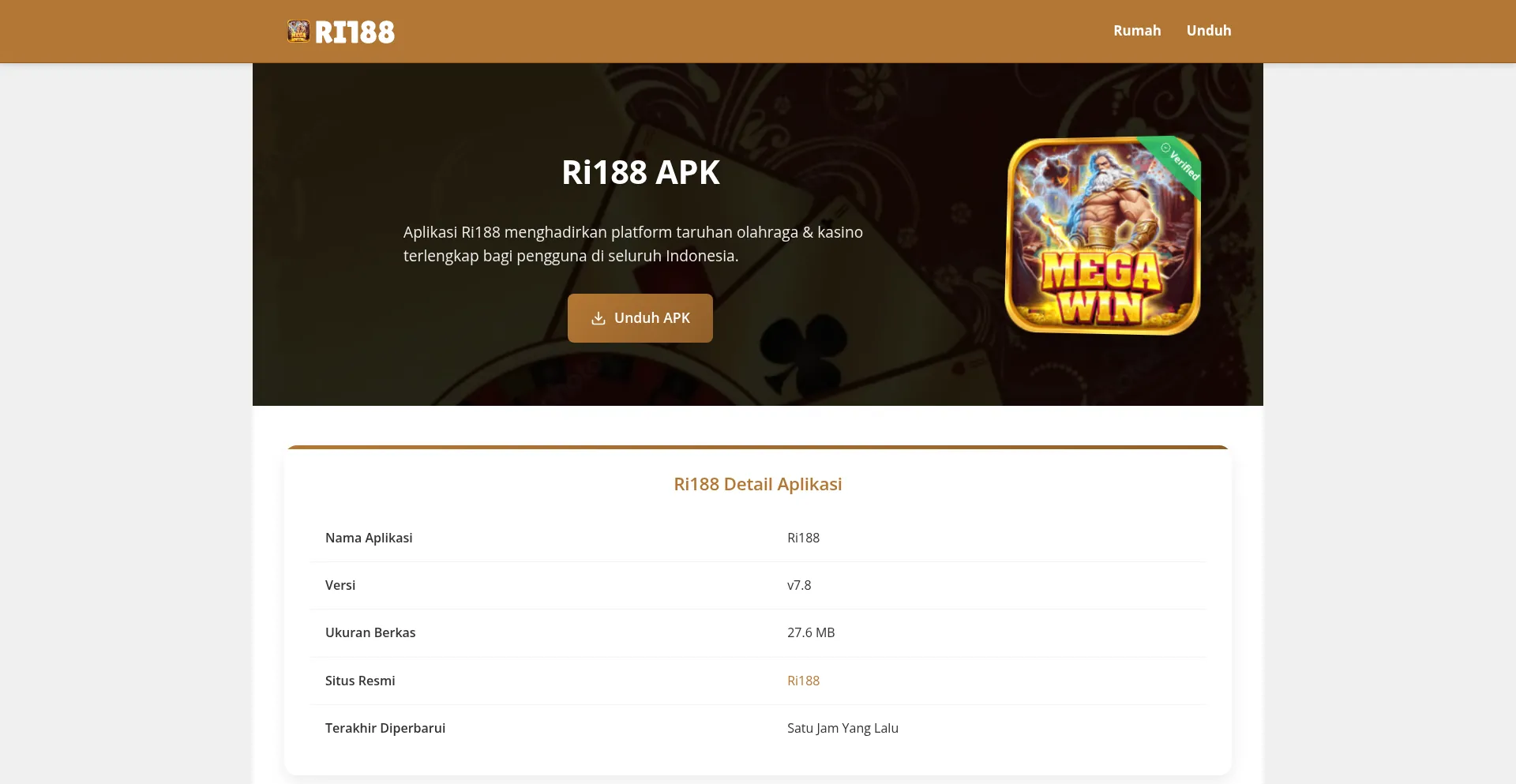 Website screenshot of Ri188.pro