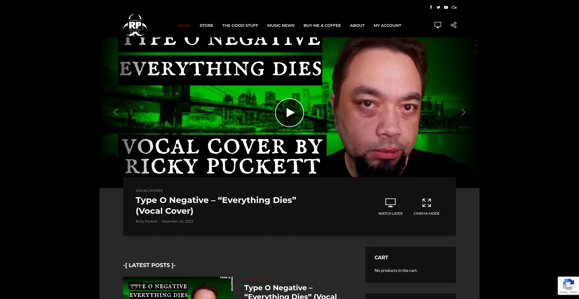 Website screenshot of Rickypuckett.com