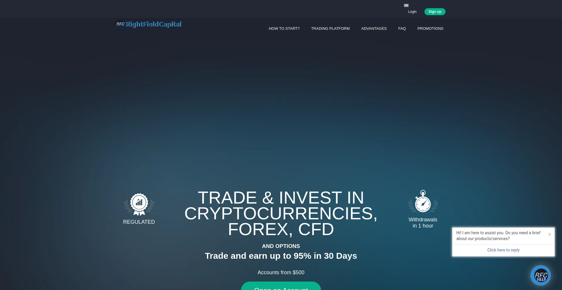 Website screenshot of Rightfieldcapitals.co