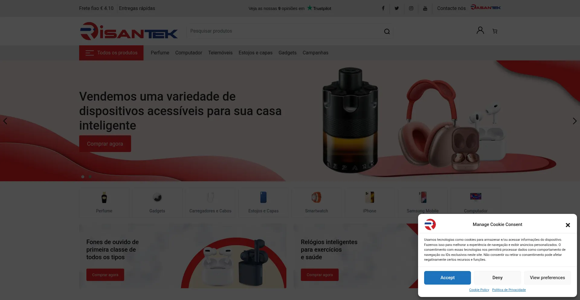 Website screenshot of Risantek.pt