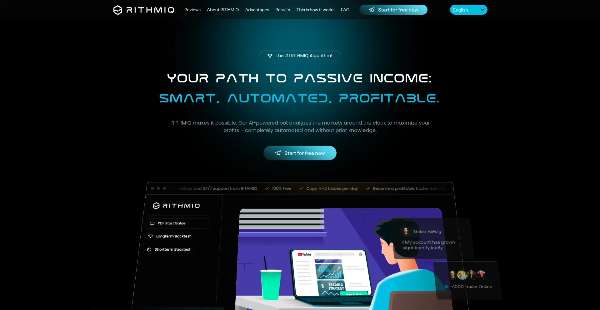Website screenshot of Rithmiq.io