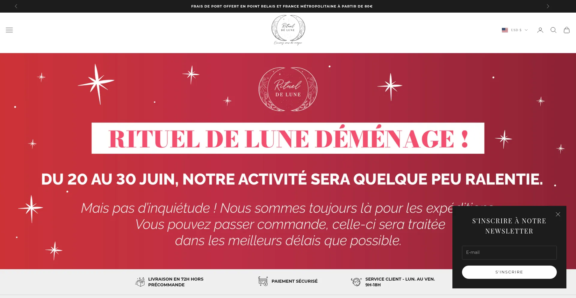 Website screenshot of Ritueldelune.com