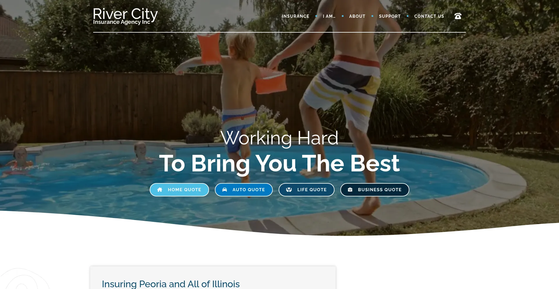 Website screenshot of Rivercityinsuranceinc.com