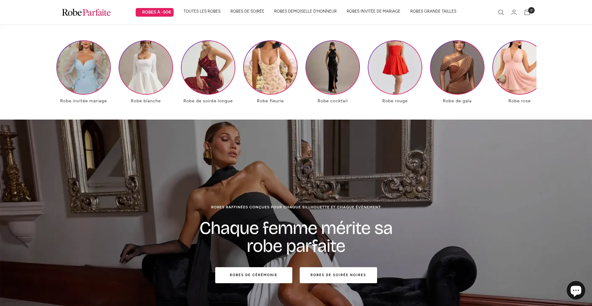 Website screenshot of Robe-parfaite.com