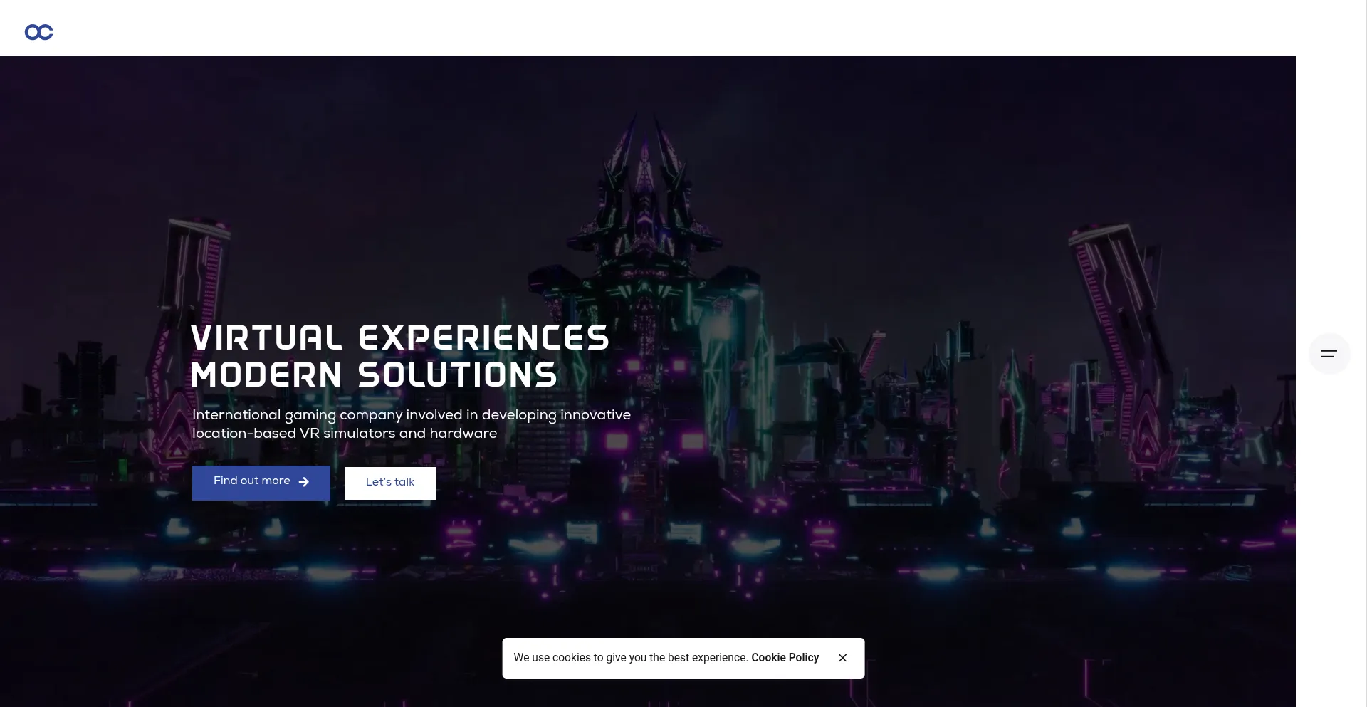 Website screenshot of Robocomvr.com