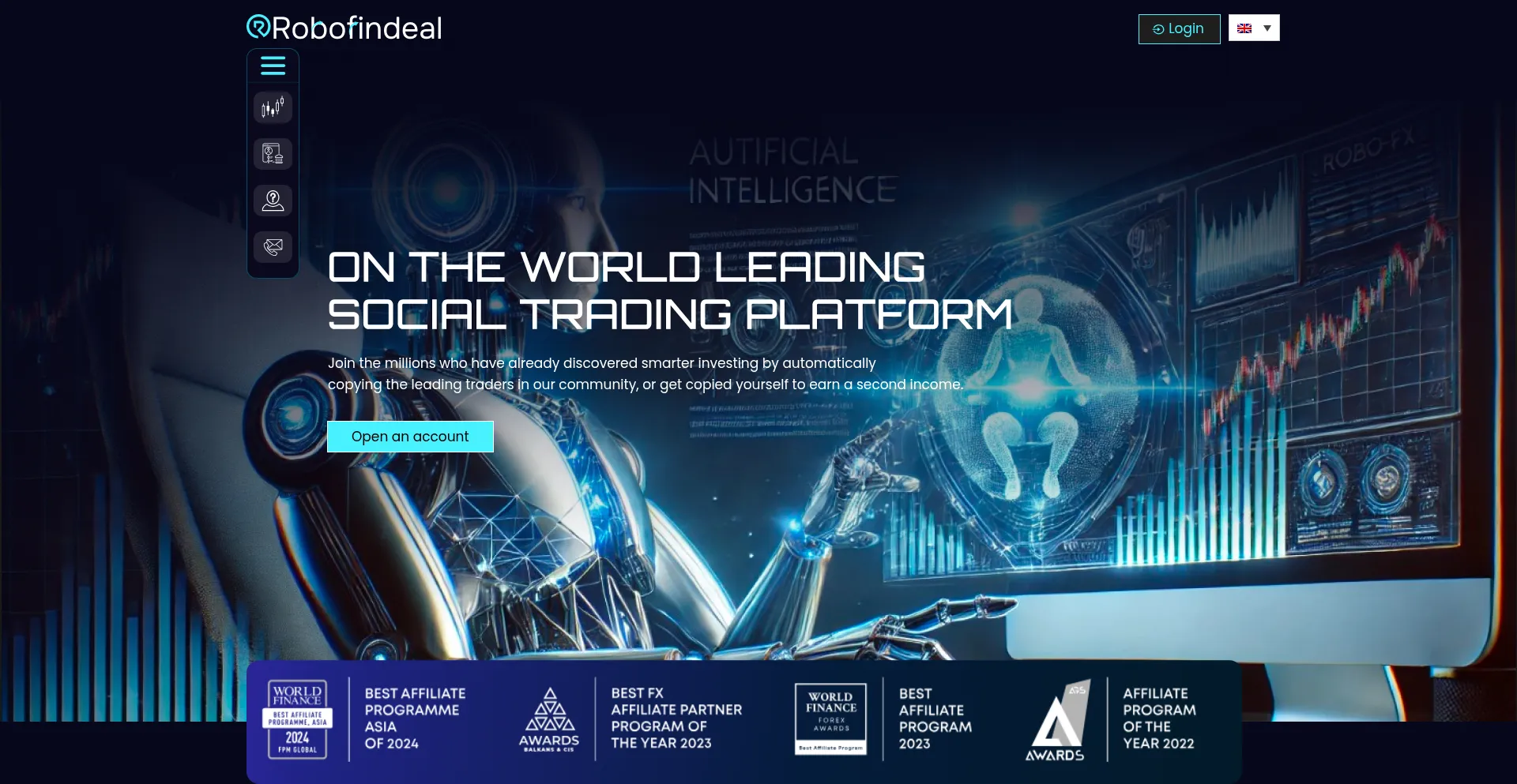Website screenshot of Robofindeal.com